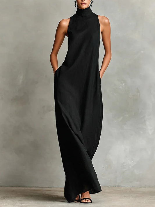 Silvia | Robe Longue à Col Haut
