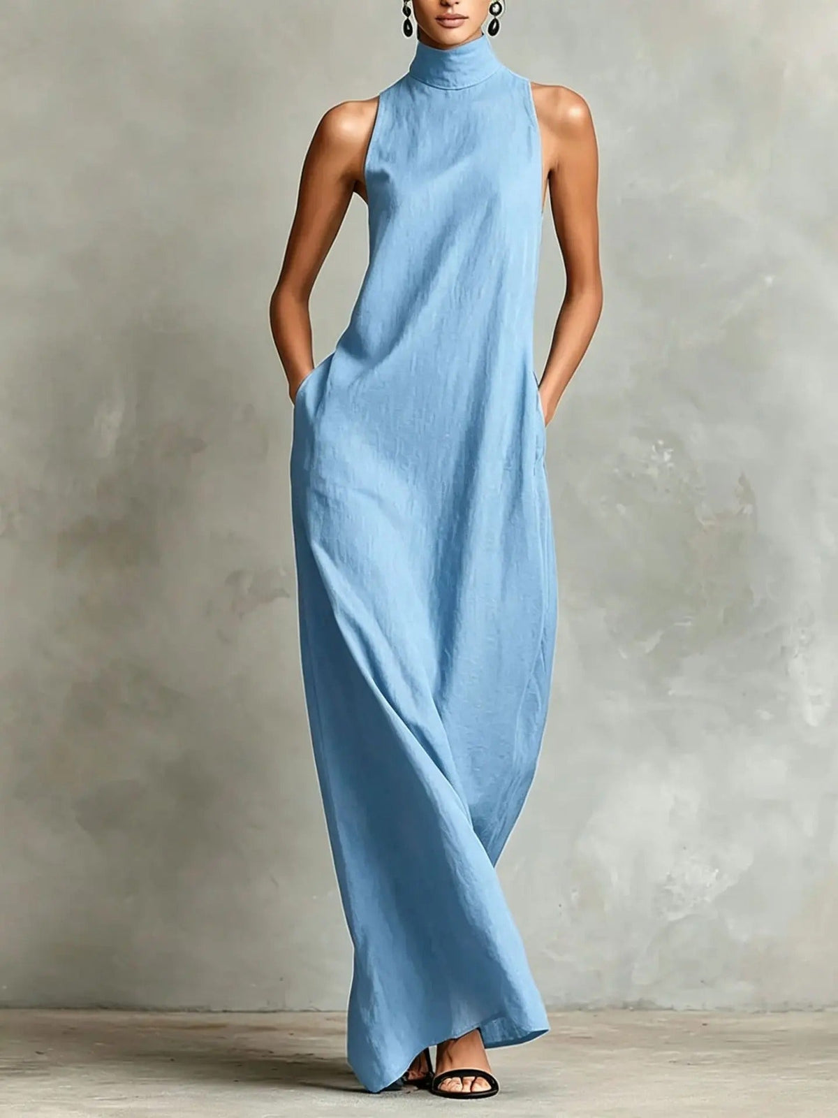 Silvia | Robe Longue à Col Haut