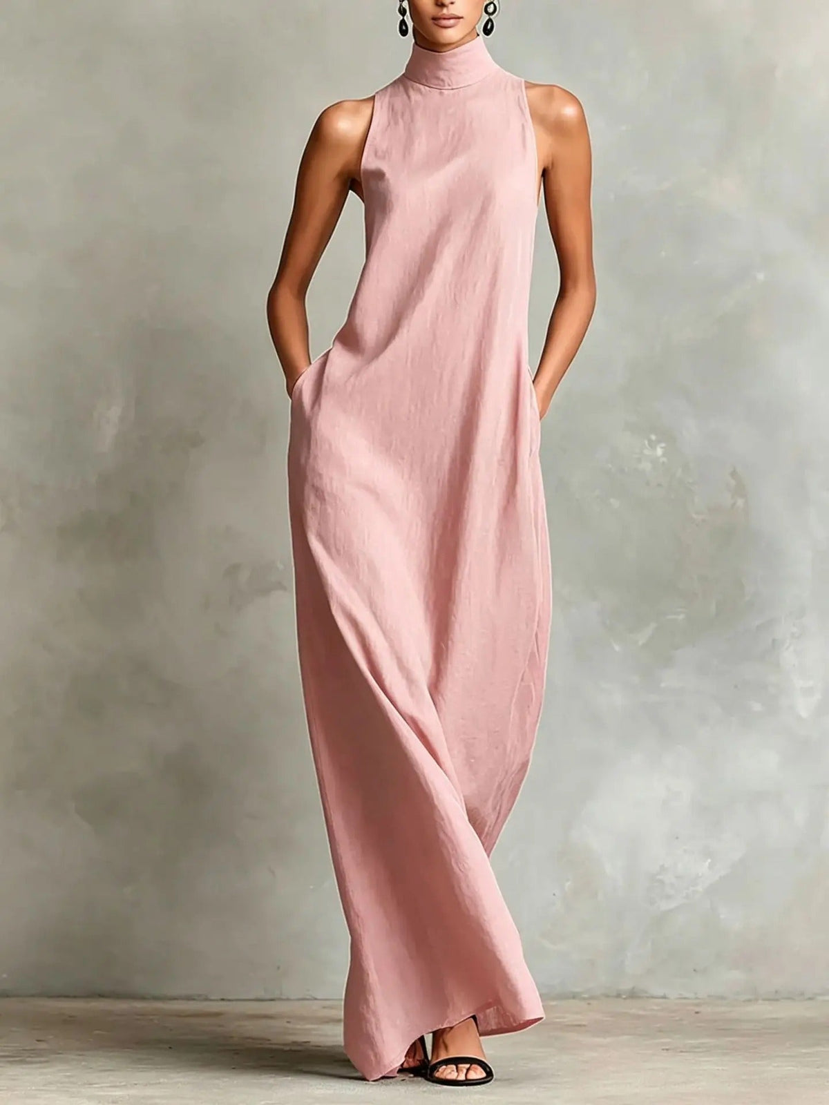 Silvia | Robe Longue à Col Haut