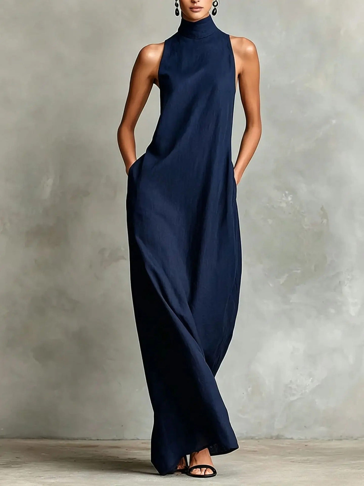 Silvia | Robe Longue à Col Haut