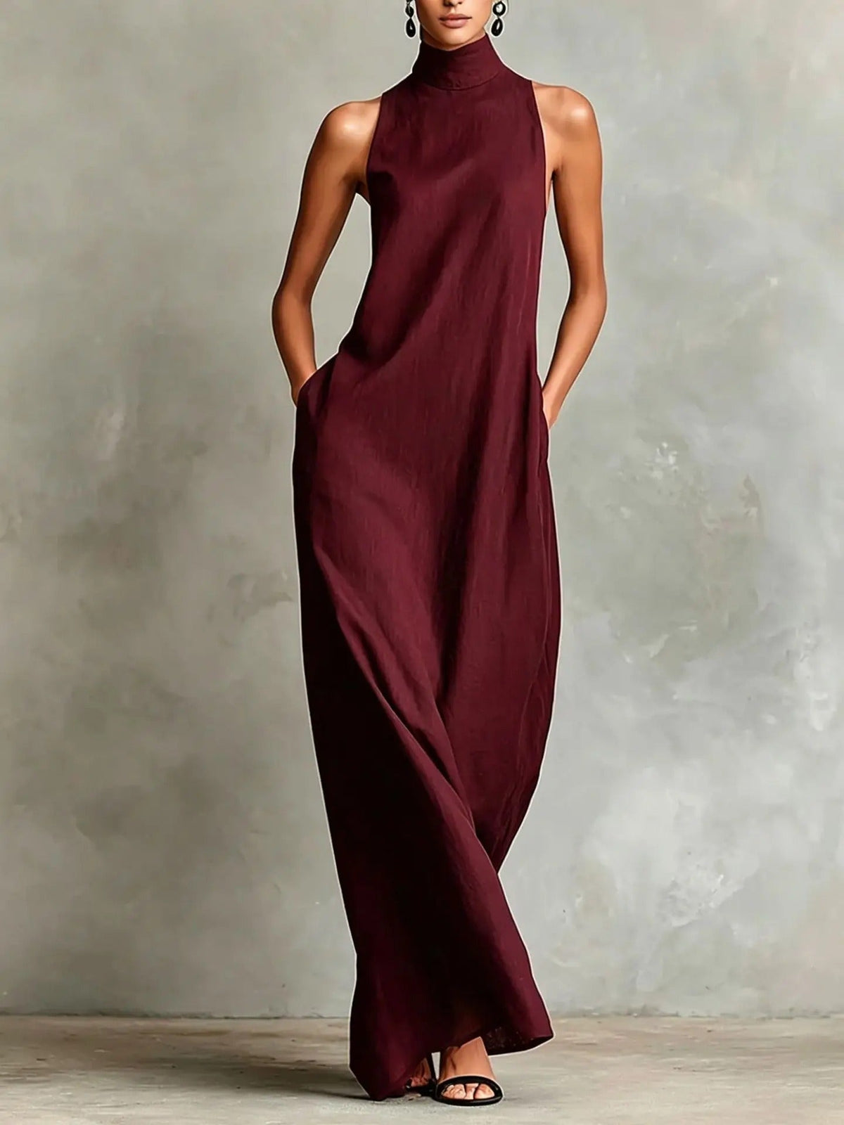 Silvia | Robe Longue à Col Haut