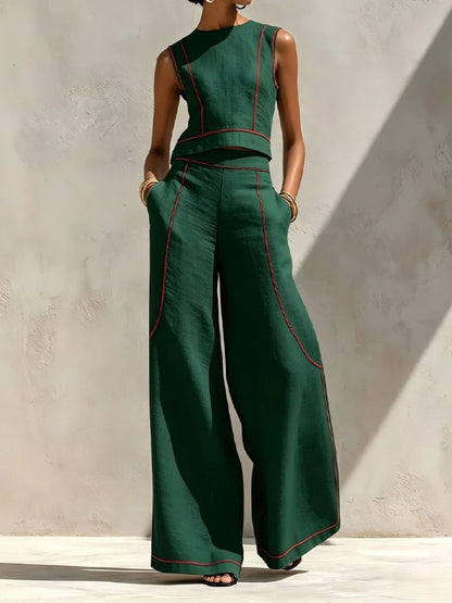 Judith | Ensemble Élégant Pantalon Fluide
